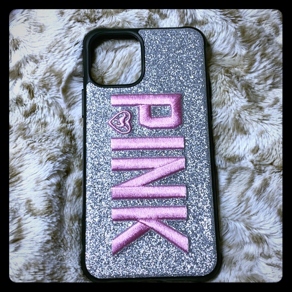 3D Embroidery PINK Glitter Bling Soft Phone Case